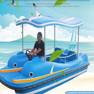 Water park electric boat cartoon electric boat dolphin electric boat 5-person electric boat lake fiberglass pedal boat