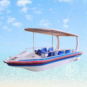 Source direct sales water leisure electric boat fiberglass pedal boat 6-8 people scenic area sightseeing electric sightseeing boat